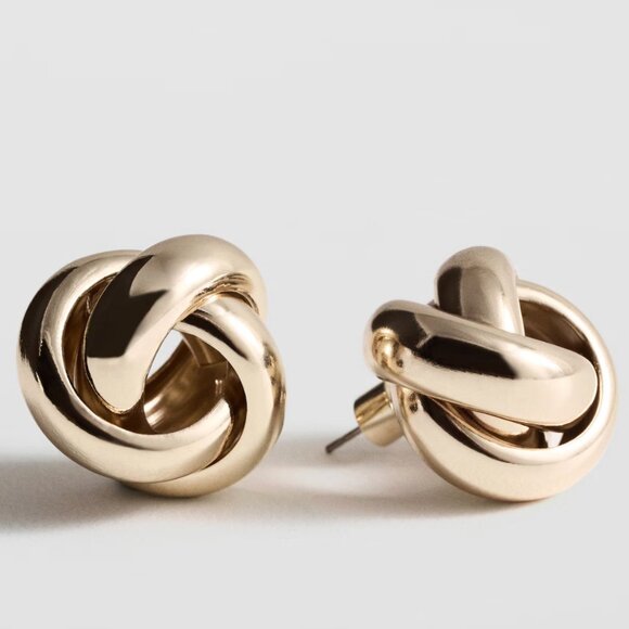 Mango | Intertwined hoop earrings | NWOT - Picture 2 of 5